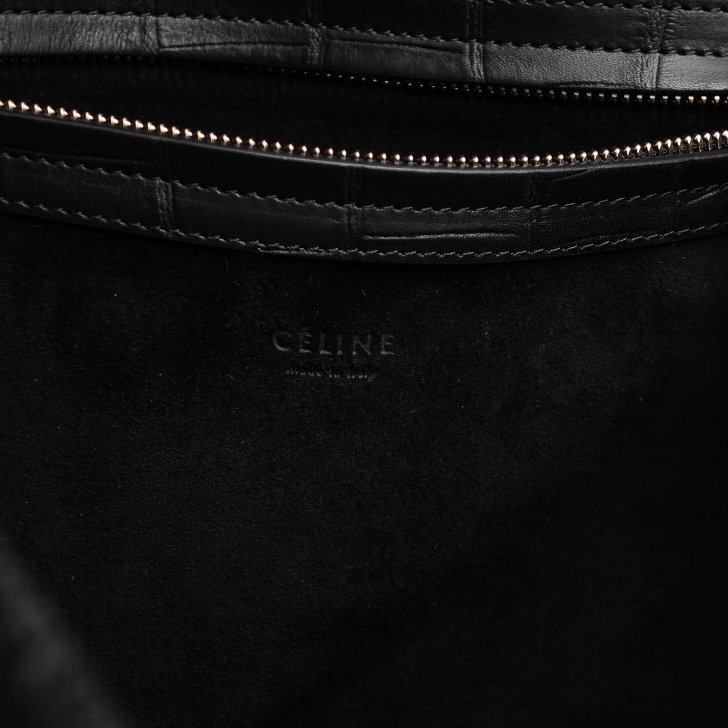 Crocodile Embossed Calfskin Luggage Phantom Luggage Black
