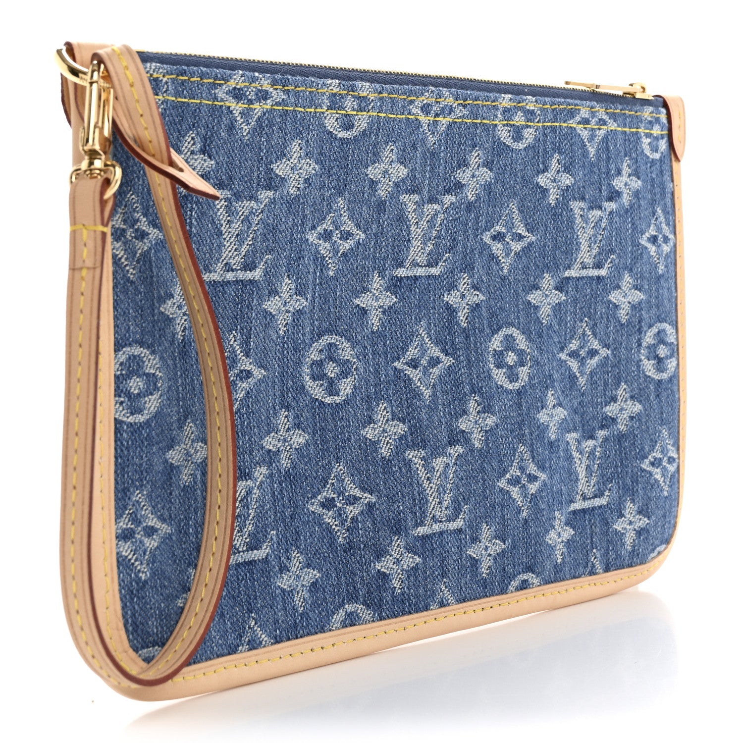 Louis Vuitton Denim Monogram Jacquard Neverfull MM GM Pochette Blue 3 of 6