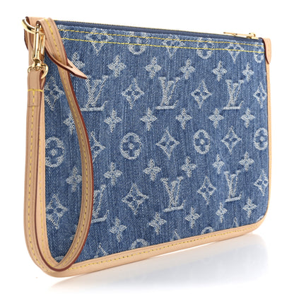 Louis Vuitton Denim Monogram Jacquard Neverfull MM GM Pochette Blue 3 of 6