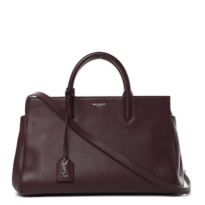 Saint Laurent Grained Calfskin Small Cabas Rive Gauche Amaranto 1 of 18