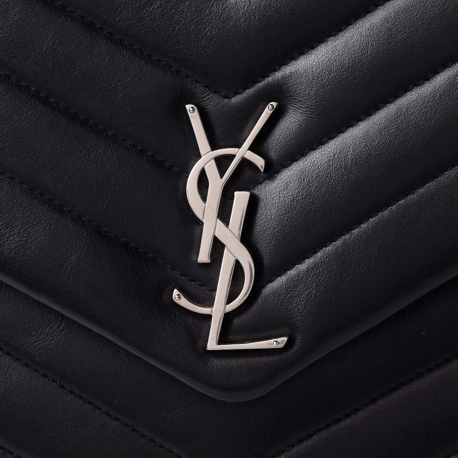Saint Laurent Calfskin Y Quilted Monogram Large Loulou Chain Satchel Black 8 of 10