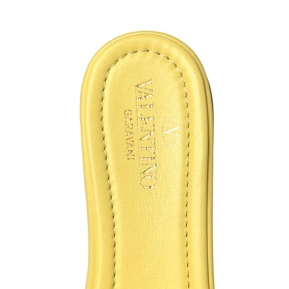 Valentino Garavani Nappa Roman Stud Flat Slide Sandals 36.5 Lime Sorbet 5 of 10