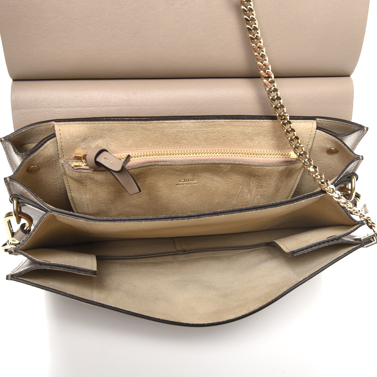 Calfskin Suede Medium Faye Shoulder Bag Motty Grey