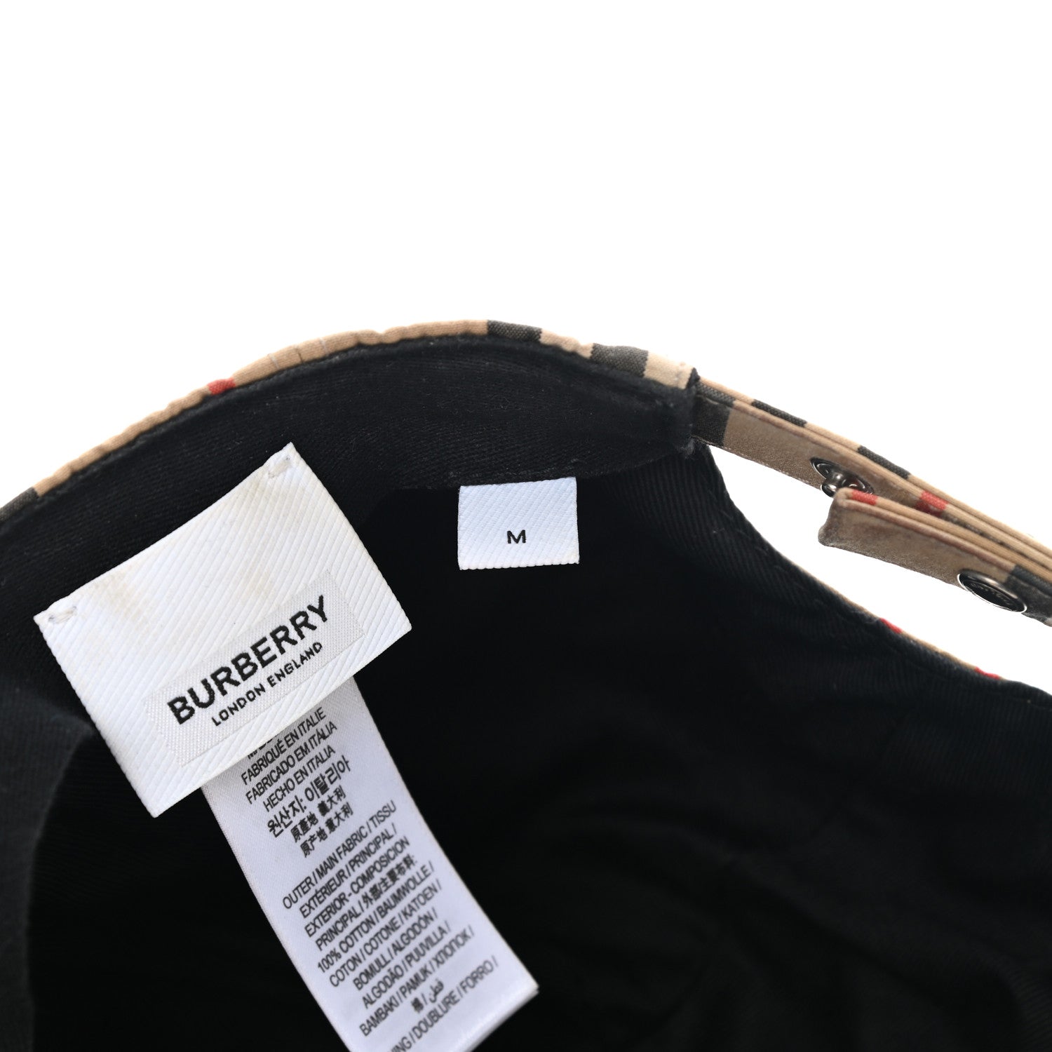 Burberry Cotton Vintage Check Monogram Baseball Hat M Archive Beige 9 of 11