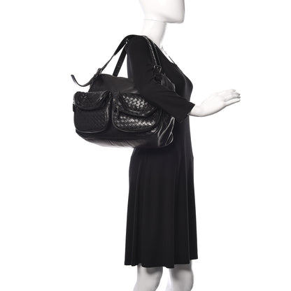 Bottega Veneta Nappa Intrecciato Multipocket Shoulder Bag Black 2 of 14