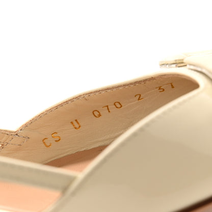 Valentino Garavani Patent Tonal Vlogo Slingback 40mm Pumps 37 Ivory 8 of 10