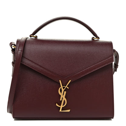 Saint Laurent Grain de Poudre Medium Classic Monogram Cassandra Top Handle Rouge Legion 1 of 19