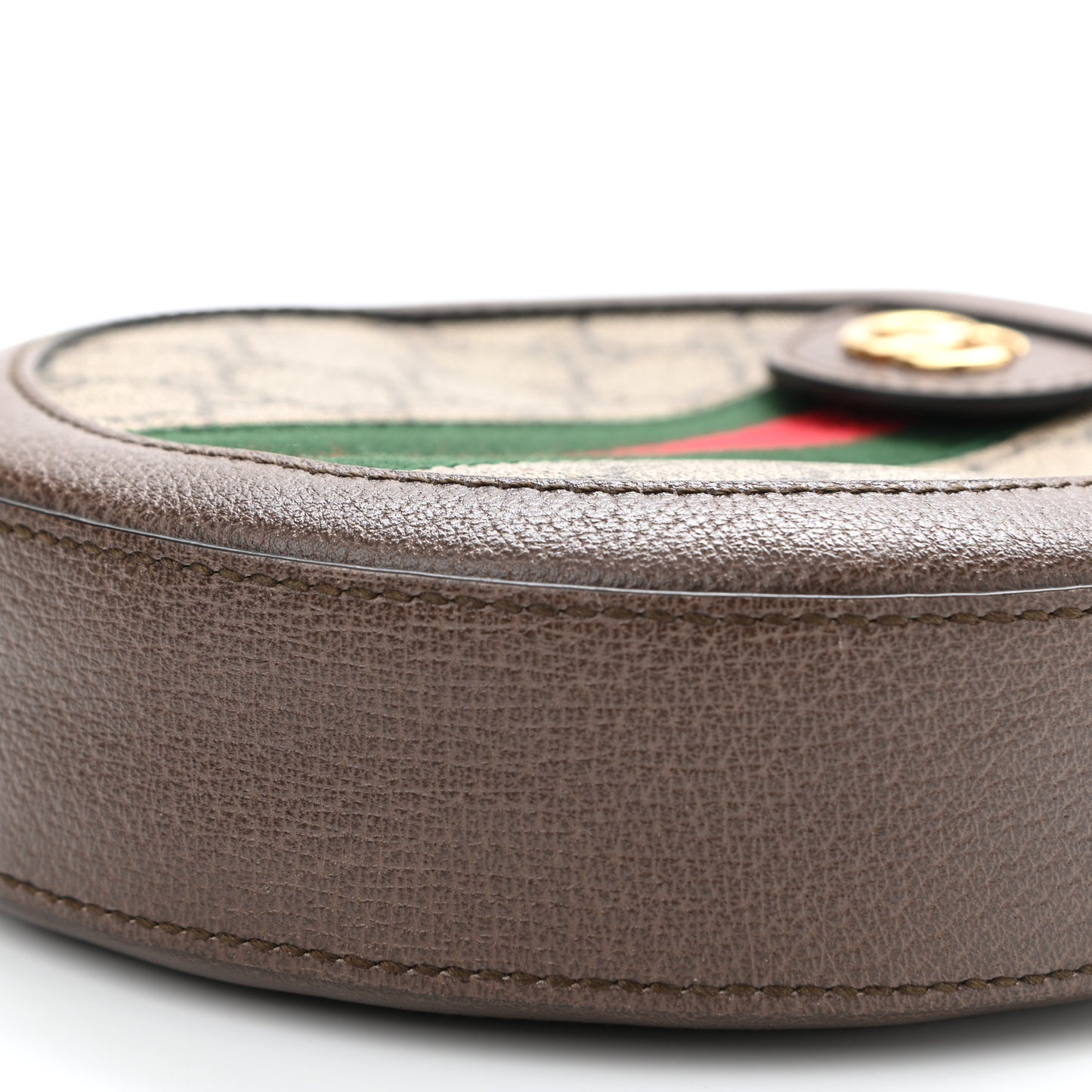 GG Supreme Monogram Web Mini Ophidia Round Shoulder Bag Brown