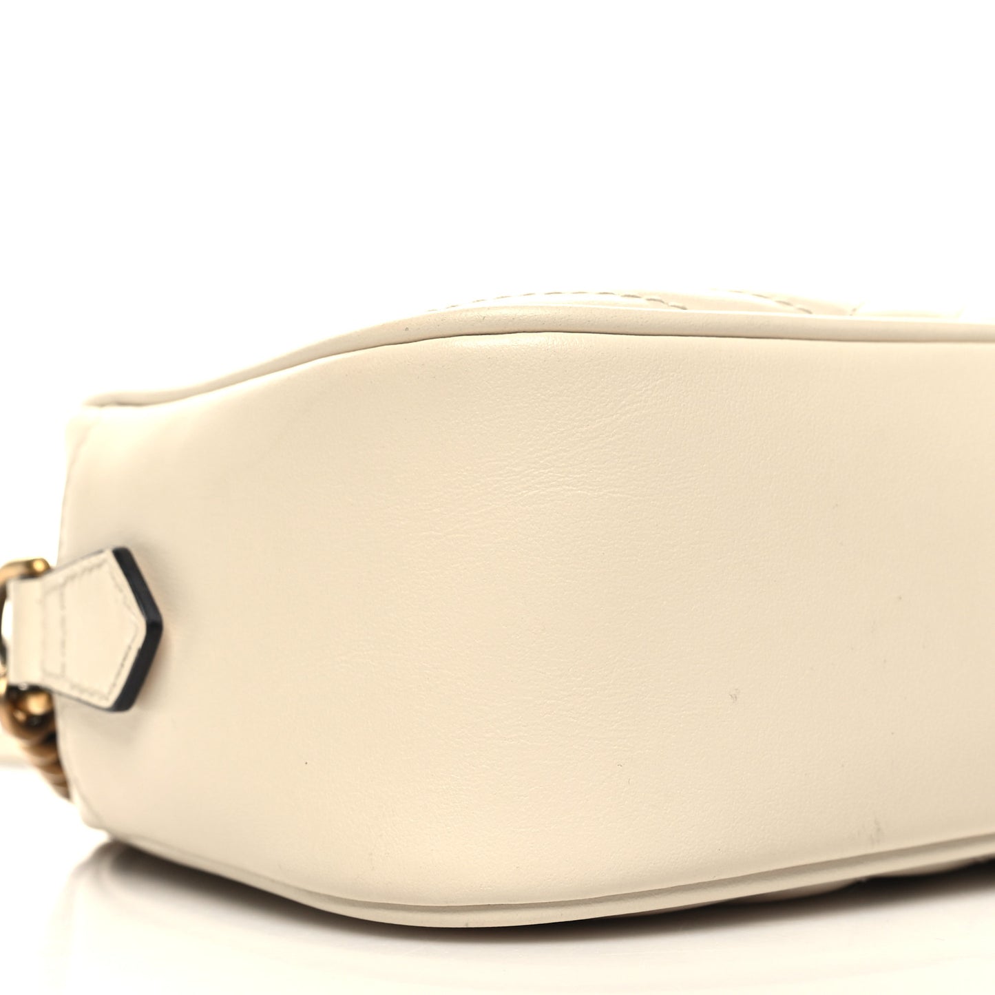 Calfskin Matelasse Small GG Marmont Chain Shoulder Bag White