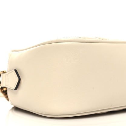 Gucci Calfskin Matelasse Small GG Marmont Chain Shoulder Bag White 10 of 14