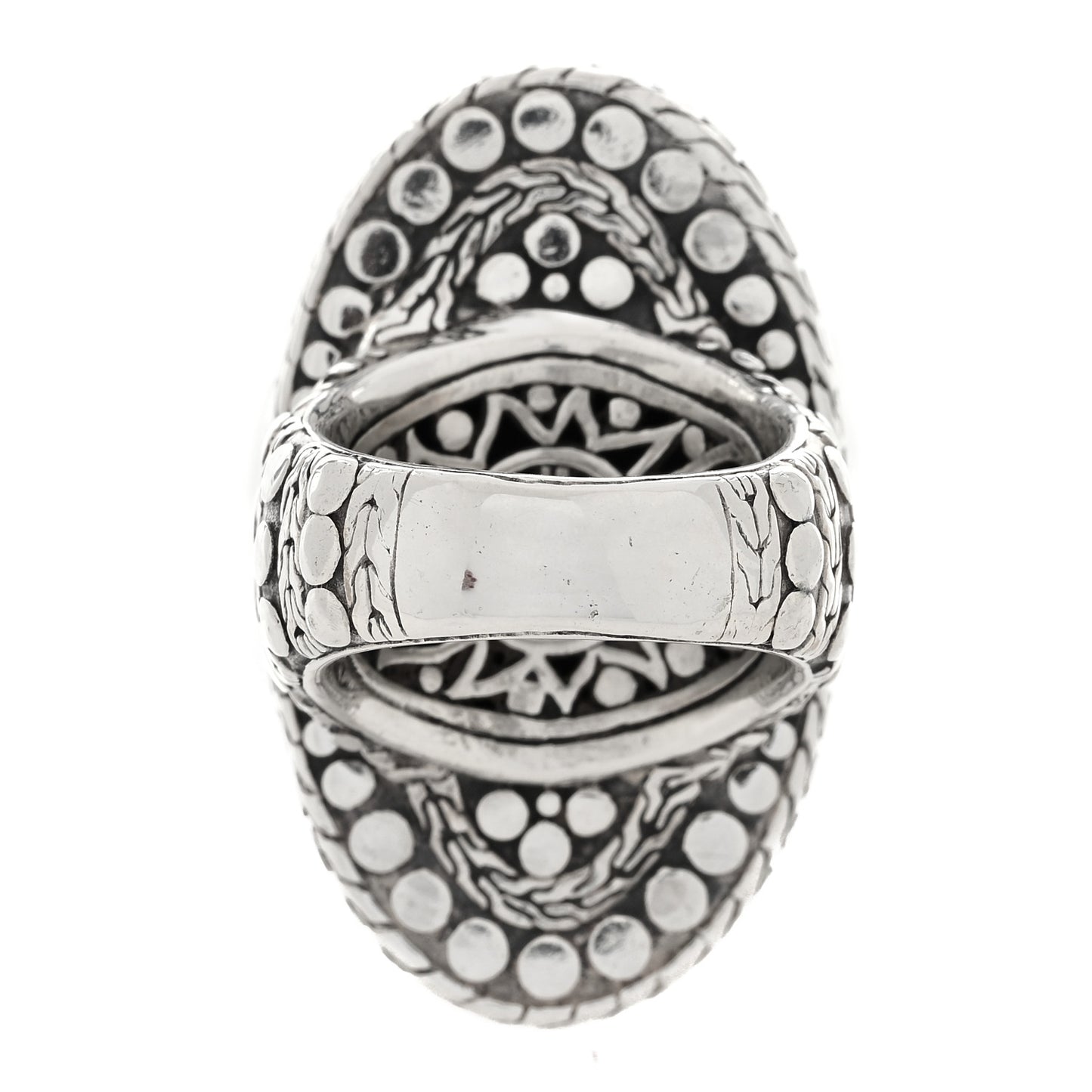 Sterling Silver Dot Oval Ring 55 7.25