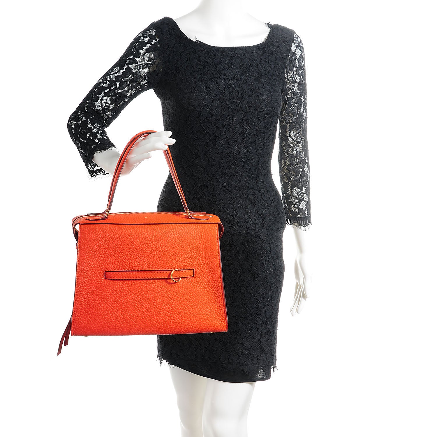 Celine Bullhide Calfskin Small Ring Handbag Burnt Orange 2 of 9