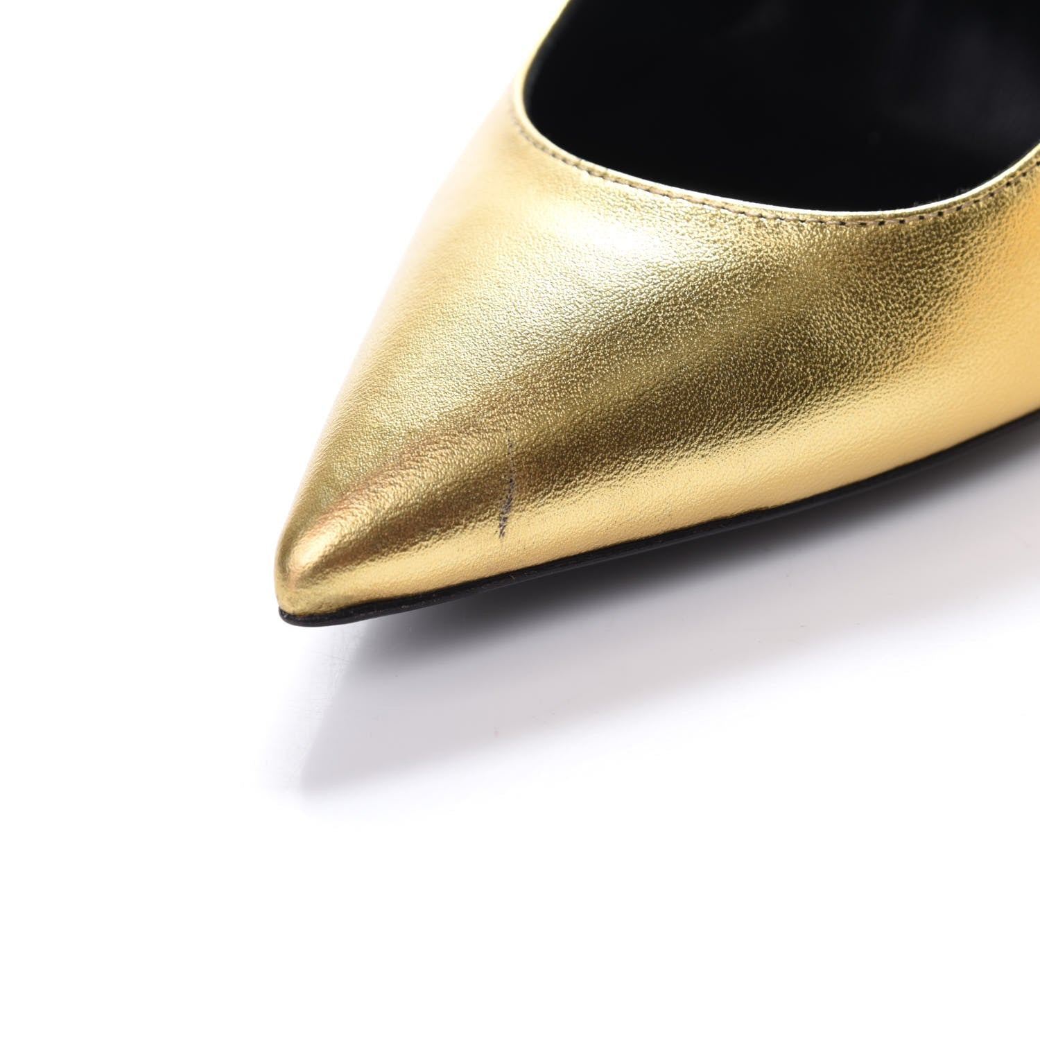 Saint Laurent Calfskin Opyum 100 Pumps 37.5 Gold 9 of 12