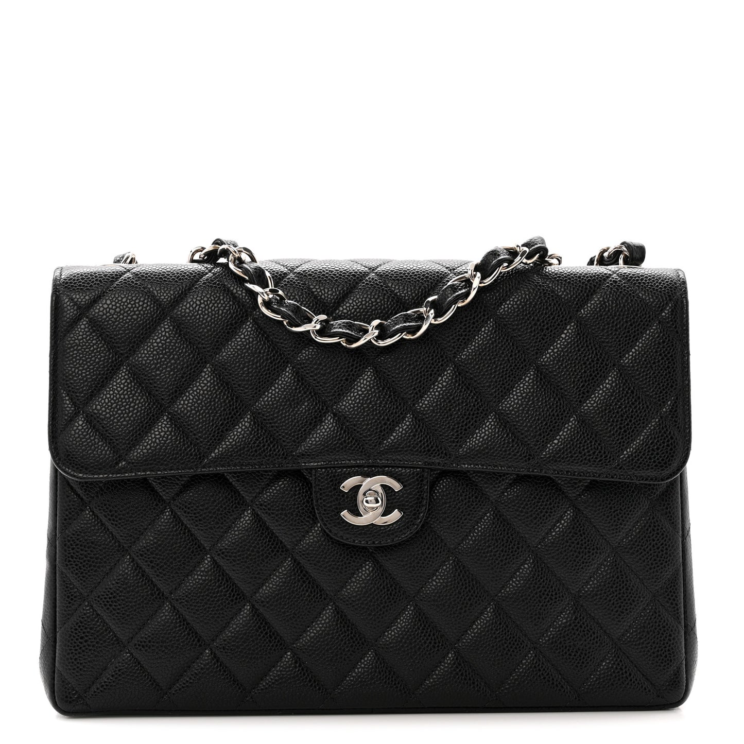 Caviar Jumbo Single Flap Black