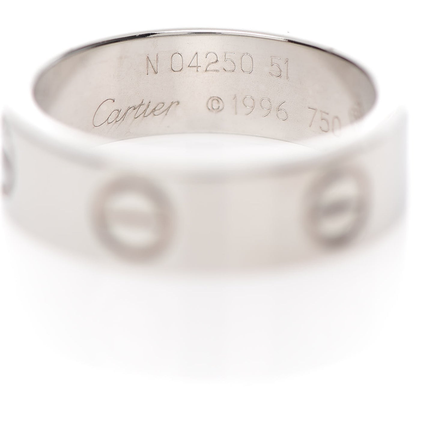 18K White Gold 5.5mm LOVE Ring 51 5.75