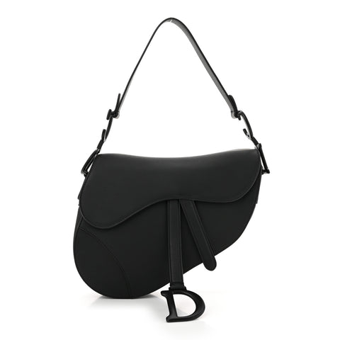 Ultra Matte Calfskin Saddle Bag Black