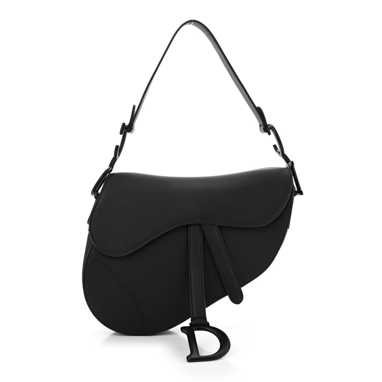 Ultra Matte Calfskin Saddle Bag Black
