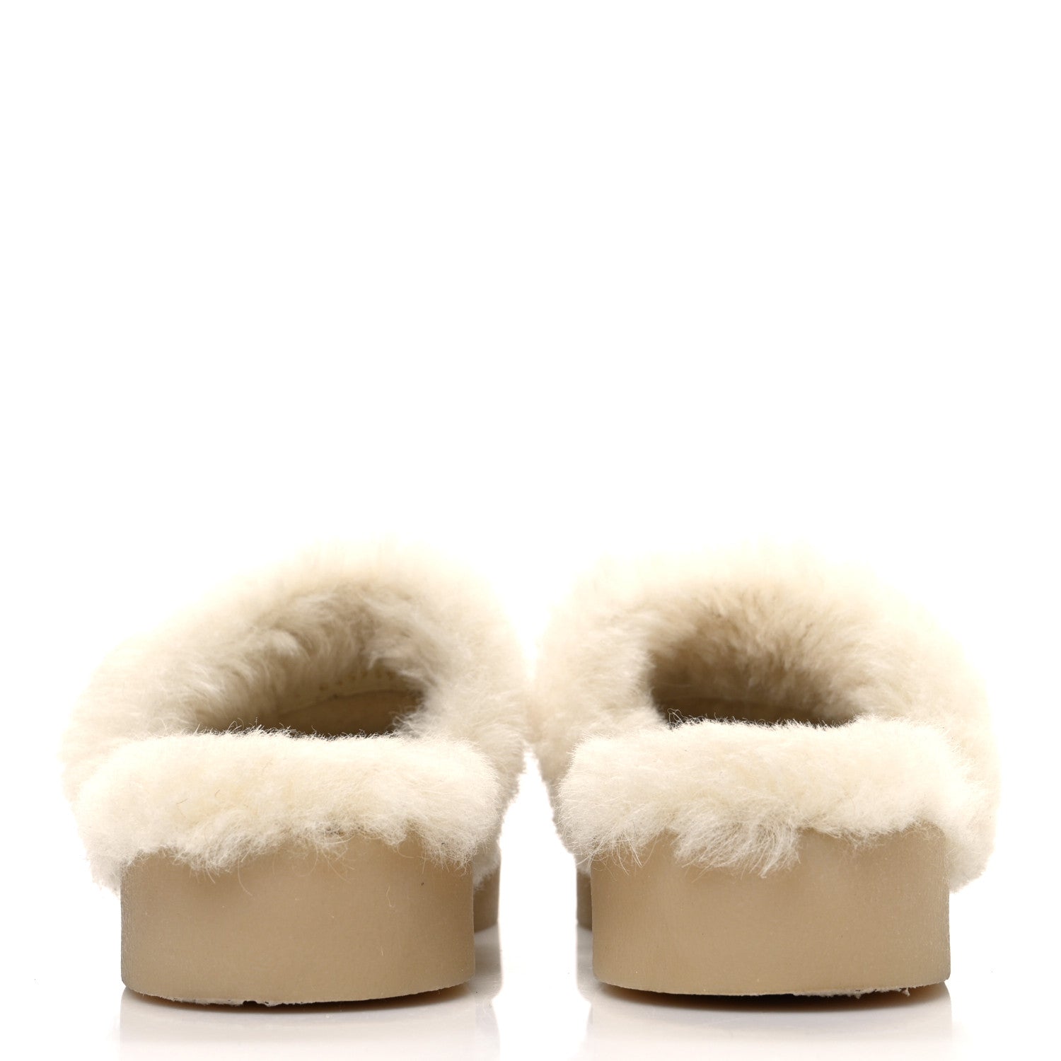 Chanel Suede Shearling CC Cap Toe Mules 41 Beige Black 6 of 10