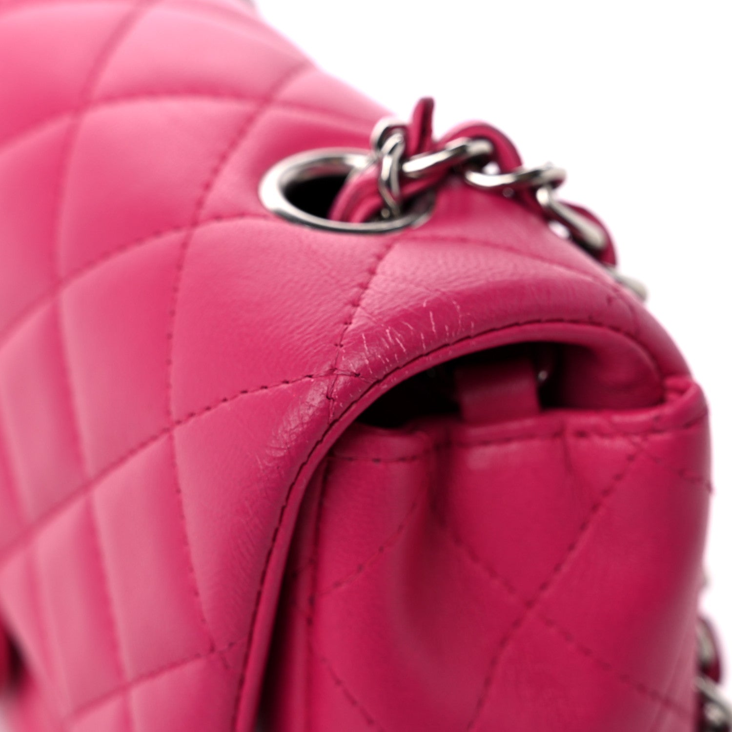 Chanel Lambskin Quilted Mini Rectangular Flap Fuchsia 11 of 11
