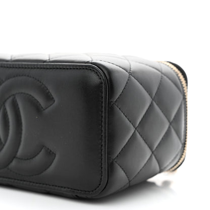 Chanel Lambskin Quilted Small Top Handle Vanity Case With Chain Black 10 of 11