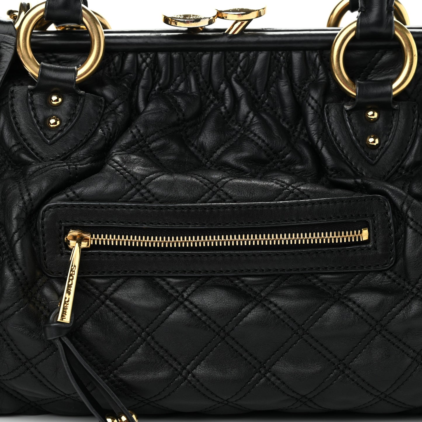 Calfskin Quilted Stam Black