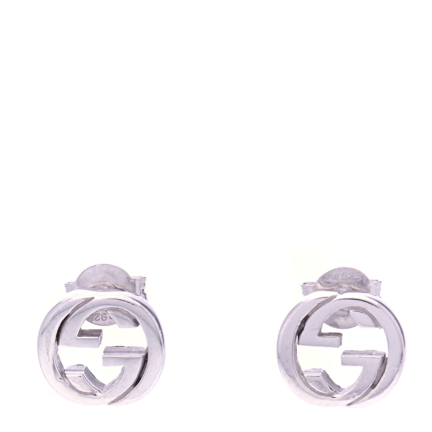 Sterling Silver Interlocking GG Stud Earrings