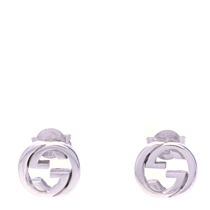 Gucci Sterling Silver Interlocking GG Stud Earrings 1 of 6