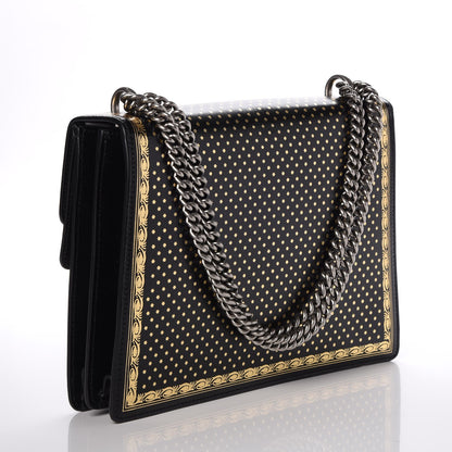 Gucci X SEGA Calfskin GUCCY Stars Medium Dionysus Shoulder Bag Black Gold 4 of 8