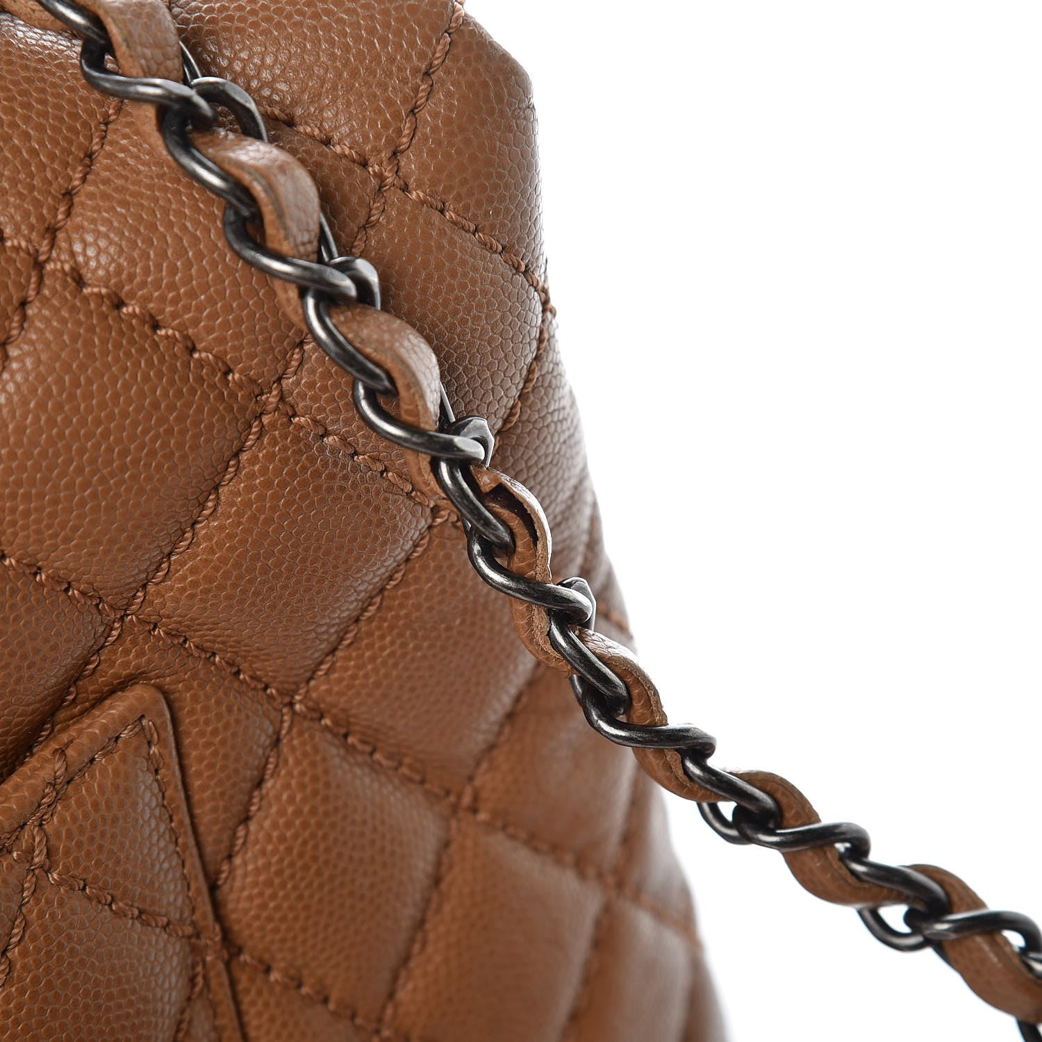 Chanel Caviar Quilted Large Coco Handle Flap Camel 9 of 13