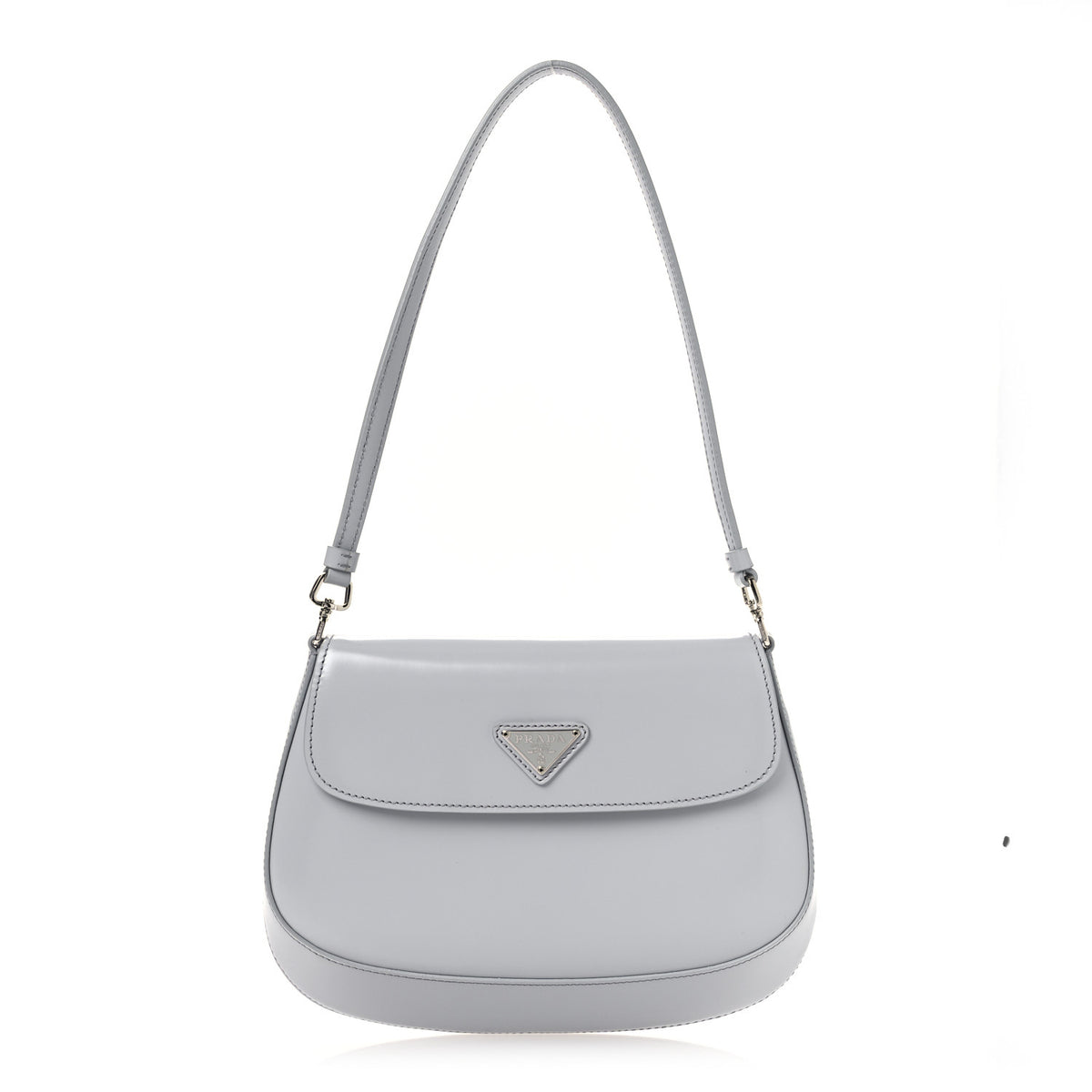 Prada Spazzolato Cleo Flap Shoulder Bag Fiordaliso 1 of 10