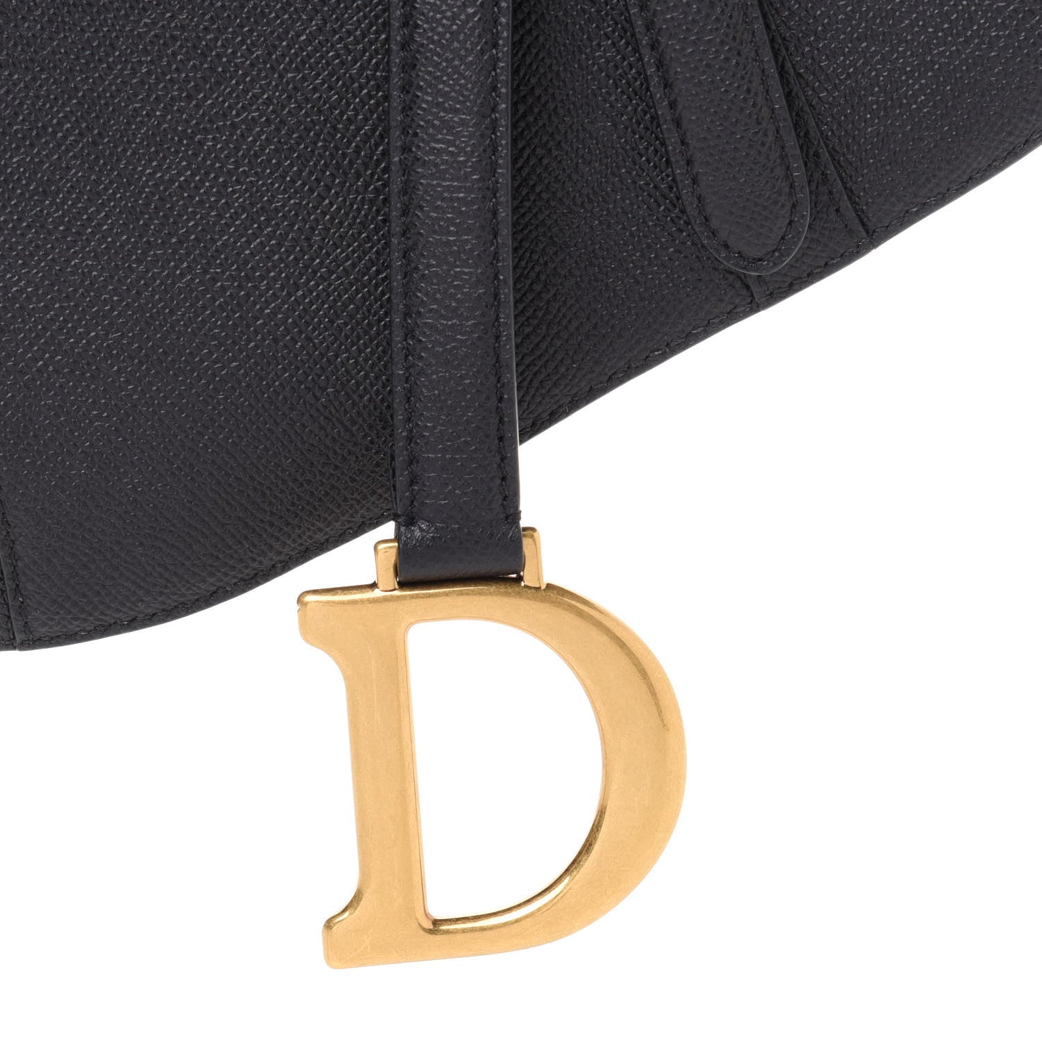 Christian Dior Grained Calfskin Saddle Bag Black 8 of 12