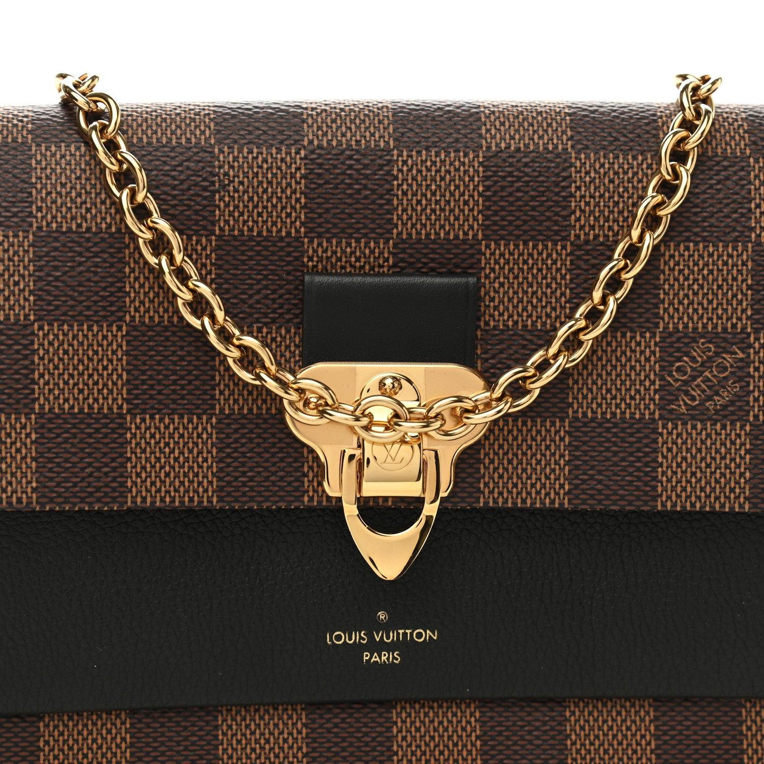 Louis Vuitton Damier Ebene Vavin Chain Wallet Black 7 of 11