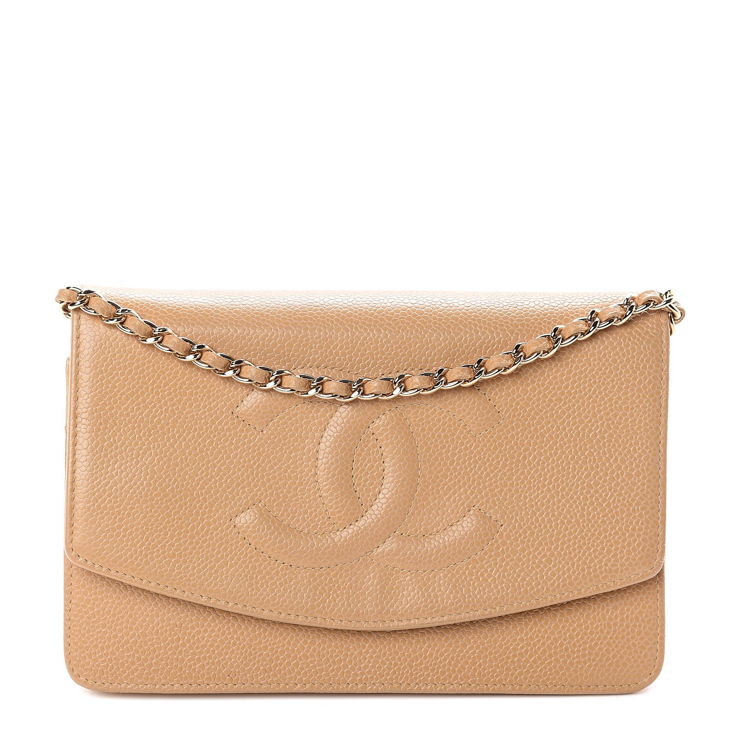 Chanel Caviar Timeless CC Wallet on Chain WOC Beige 1 of 11