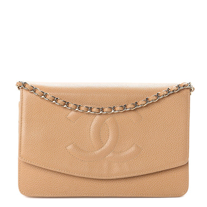 Chanel Caviar Timeless CC Wallet on Chain WOC Beige 1 of 11