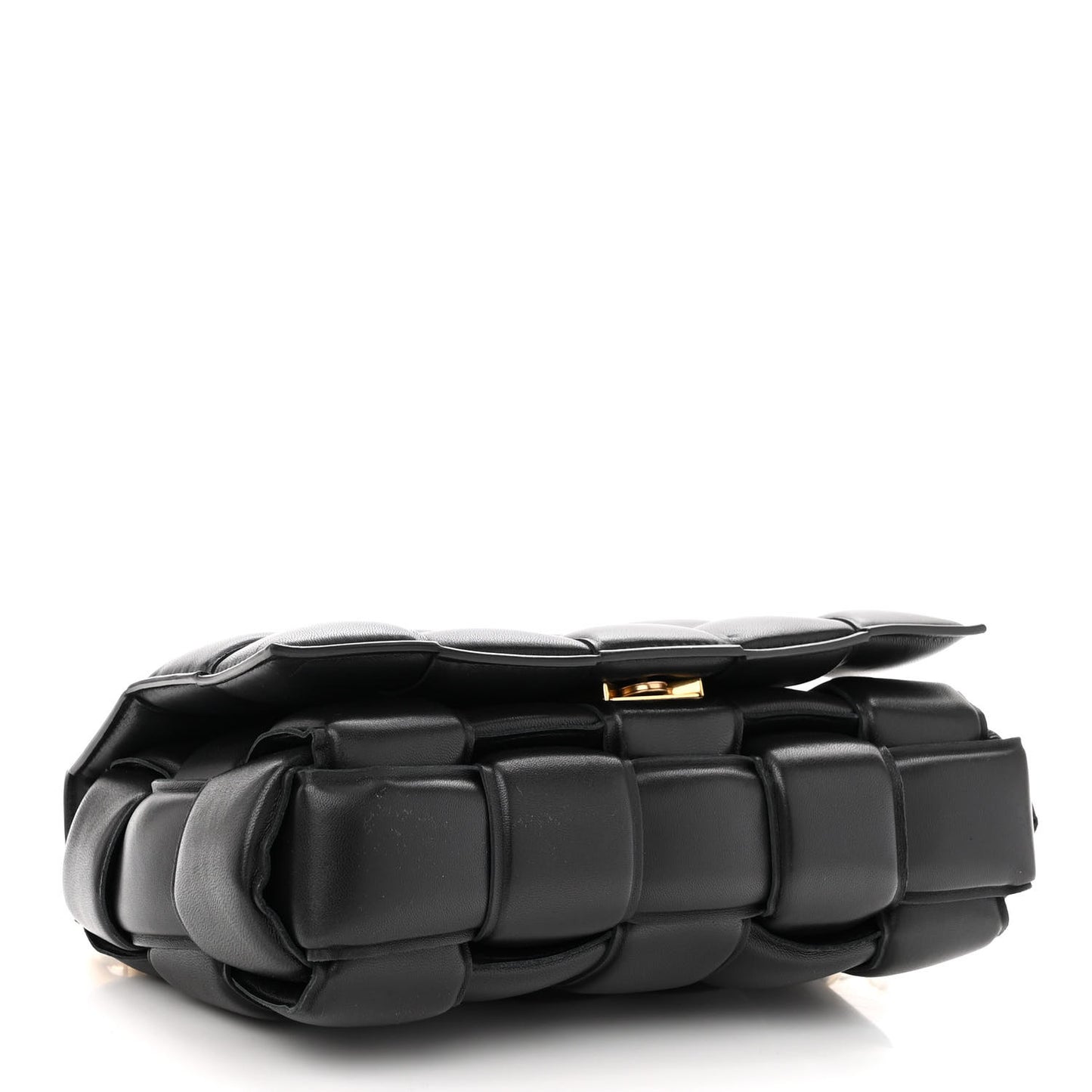 Lambskin Maxi Intreccio Padded Chain Cassette Crossbody Bag Black