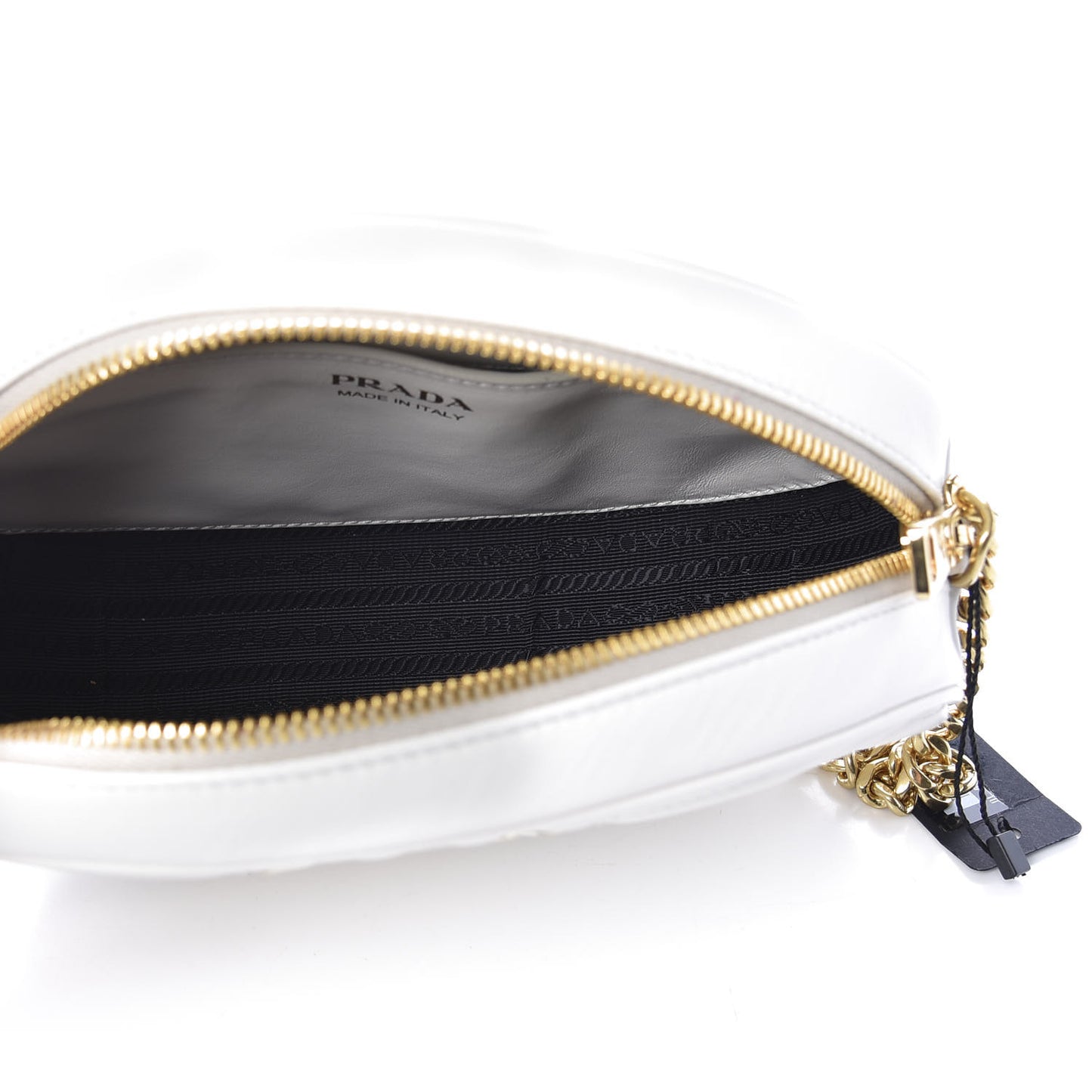Soft Calfskin Impunture Diagramme Chain Crossbody White
