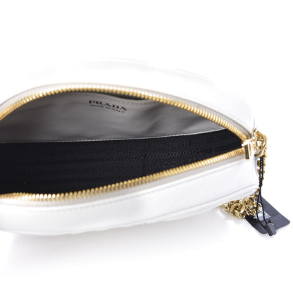 Prada Soft Calfskin Impunture Diagramme Chain Crossbody White 5 of 9