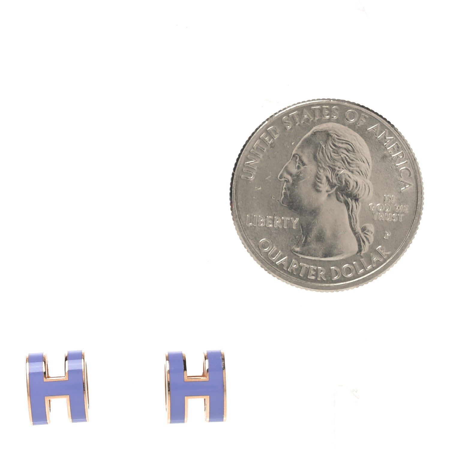 Hermes Palladium Lacquered Mini Pop H Earrings Lilac 2 of 4