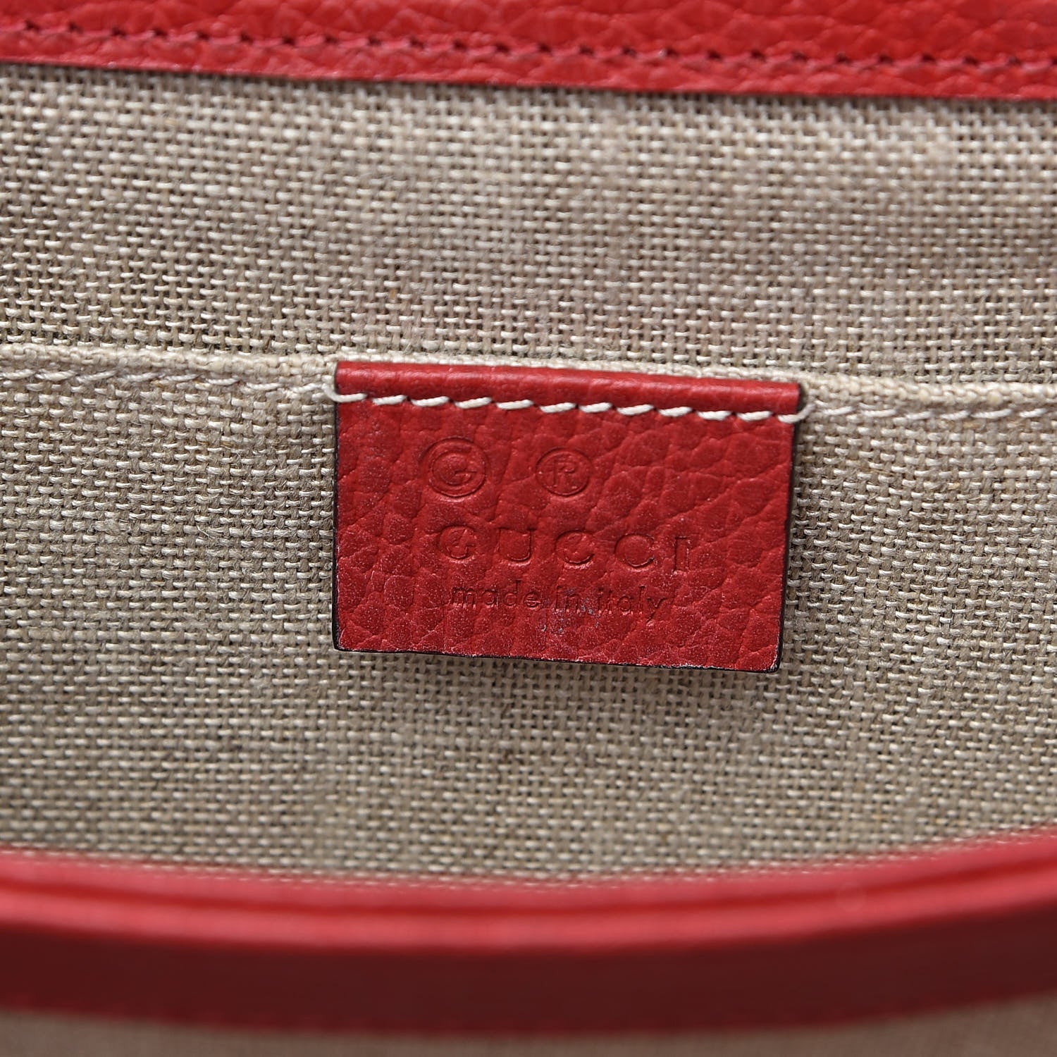 Gucci Dollar Calfskin Small Interlocking G Shoulder Bag Red 6 of 12