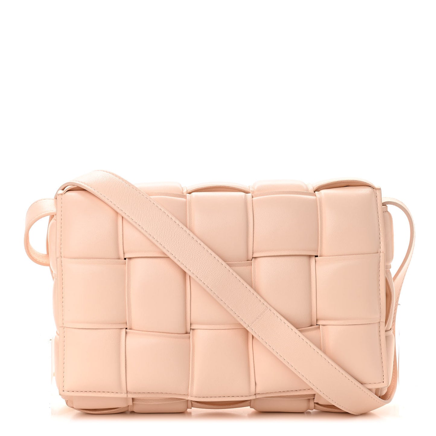Nappa Maxi Intreccio Padded Cassette Crossbody Bag Melon Washed
