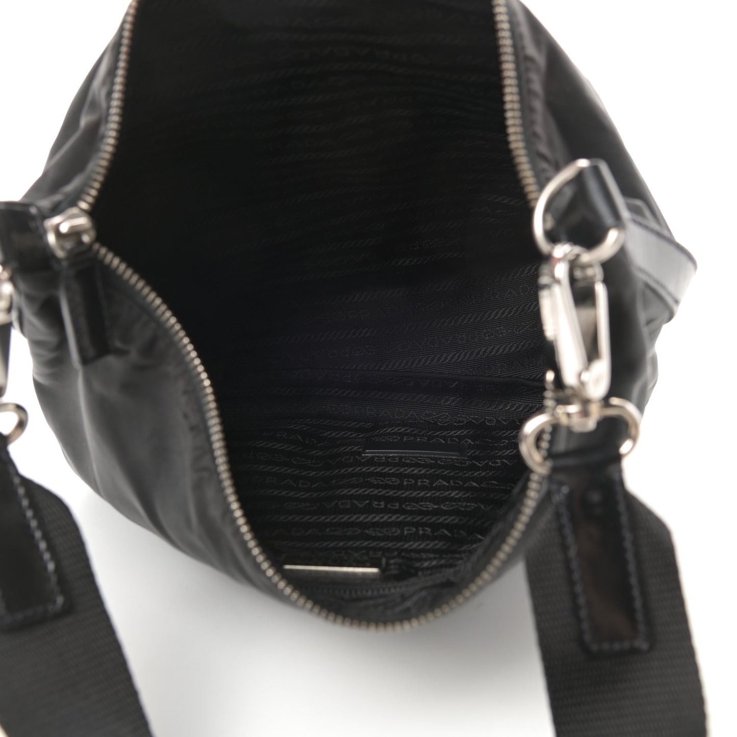 Tessuto Nylon Vitello Hobo Black
