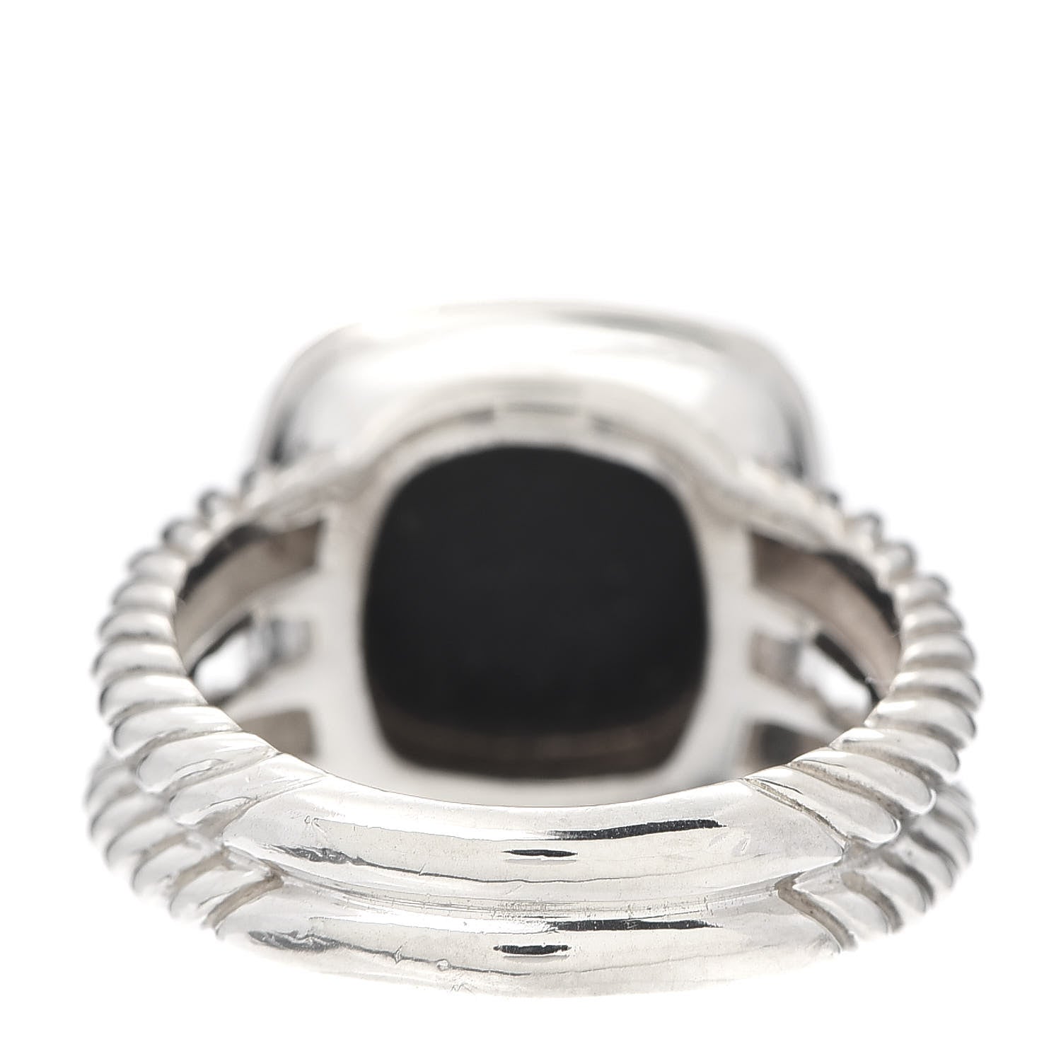 David Yurman Sterling Silver Diamond Black Onyx 11mm Albion Ring 57 8 4 of 5