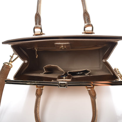 Dolce & Gabbana Metallic Dauphine Medium Frame Tote Gold 6 of 9