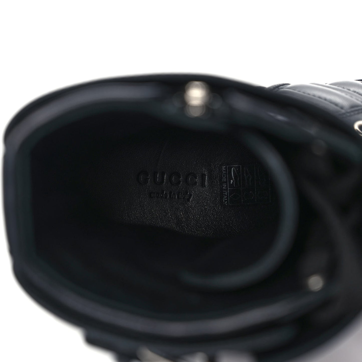 Nappa Frances GG Matelasse Platform Combat Boots 37 Black