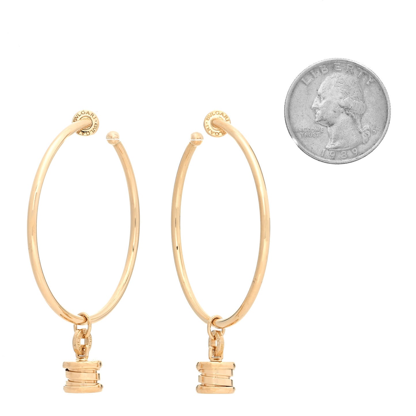 18K Yellow Gold B.Zero1 Dangle Hoop Earrings