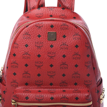 MCM Visetos Medium Side Studs Stark Backpack Ruby Red 7 of 9