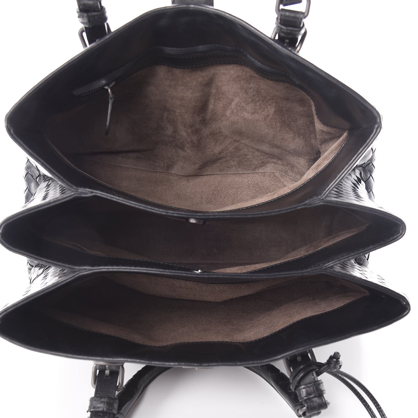 Light Calf Intrecciato Small Roma Black