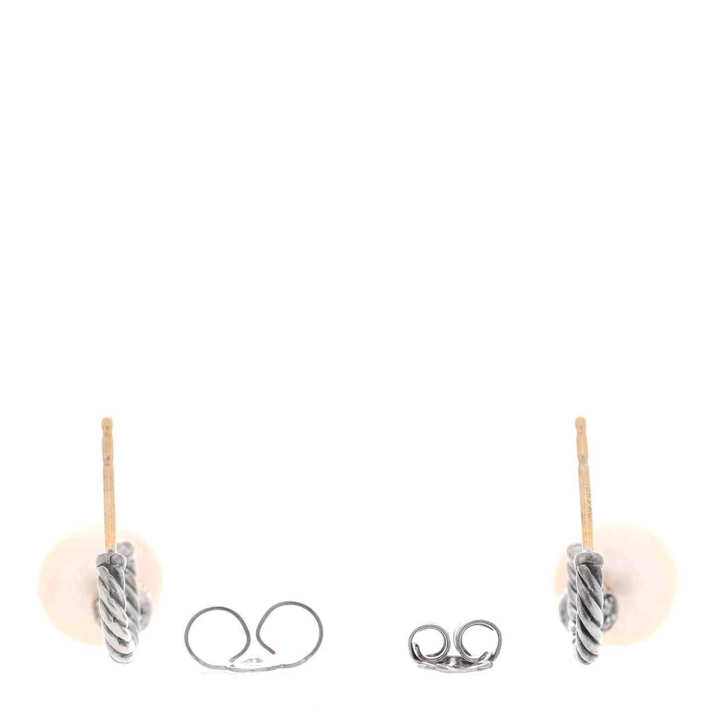 Sterling Silver Diamond Cultured Pearl 10mm Solari Drop Earrings
