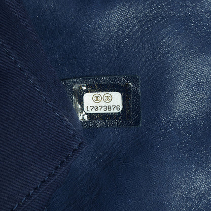 Chanel Iridescent Calfskin New Bubble Large Flap Navy 8 of 9