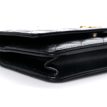 Chanel Shiny Caviar Quilted Pick Me Up Wallet On Chain WOC Black 9 of 11